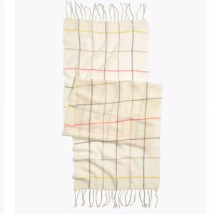 New Madewell  Antique Cream Multi  Gauzy Plaid Scarf